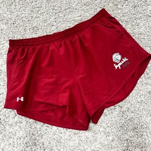 Under Armour IUPUI Jaguars Women Red Running Shorts Athletic Brief Liner XL‎